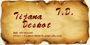 Tijana Despot vizit kartica